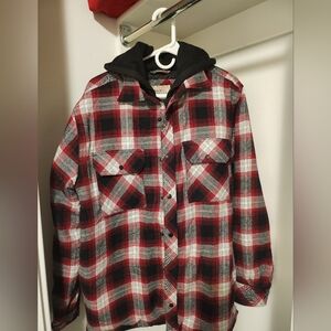 Boston Traders Red and Black Plaid Utility Jacket